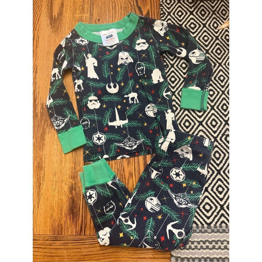 Hanna Andersson Multicolor Star Wars Ornaments Pajama Set Size 18-24 Months